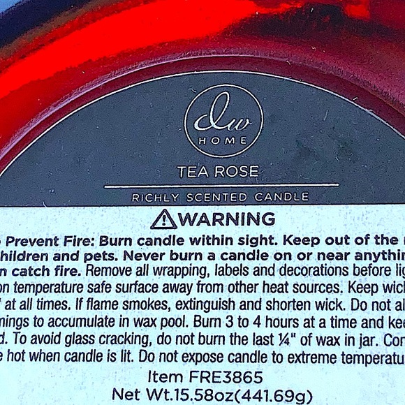 DW HOME CANDLE TEA ROSE FRESH CUT 2 WICK NEW 15.58 oz RICHLY SCENTED - Picture 4 of 4